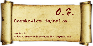 Oreskovics Hajnalka névjegykártya